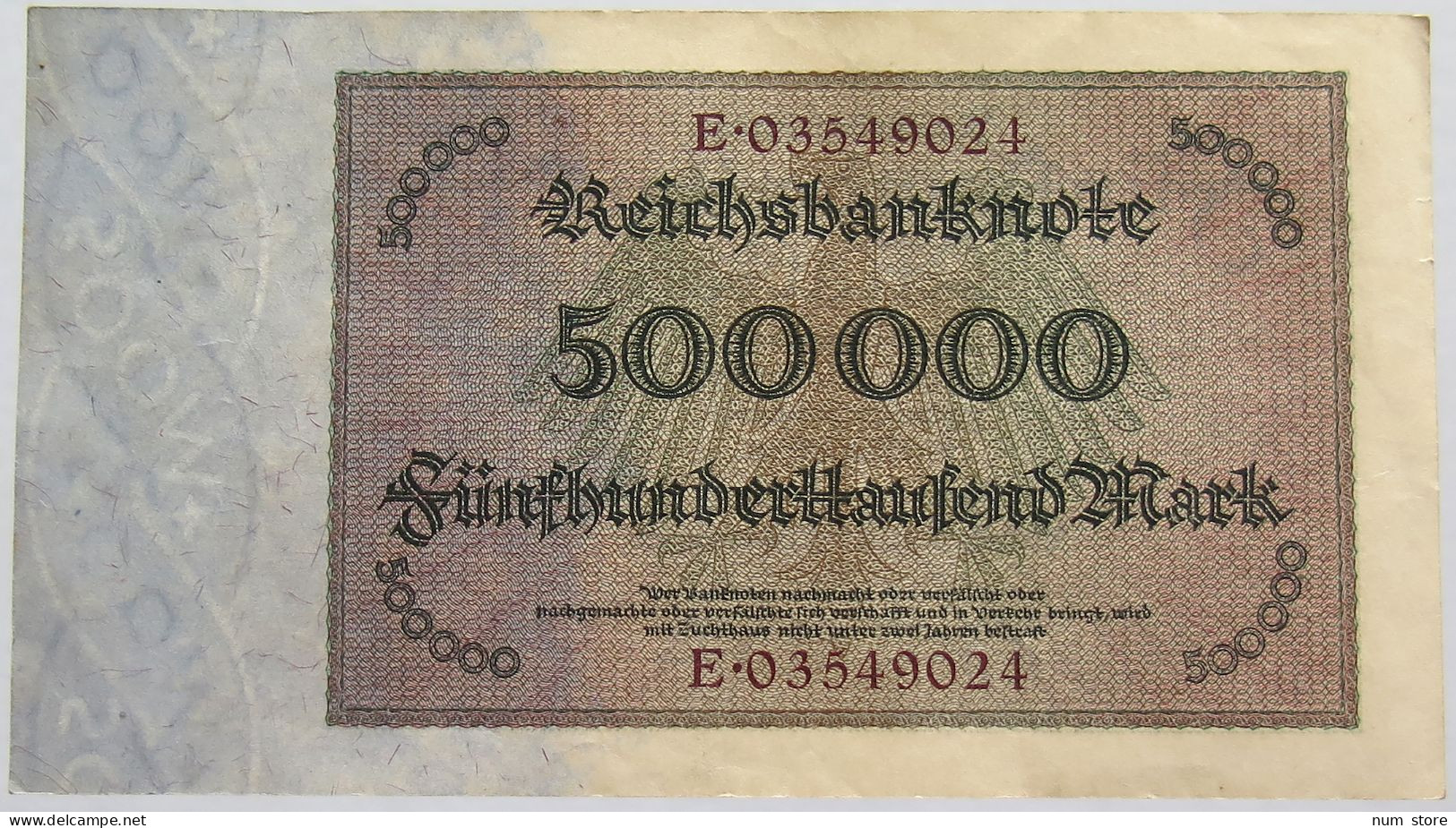 GERMANY 500000 MARK 1923 87B #alb010 0039 - 500000 Mark