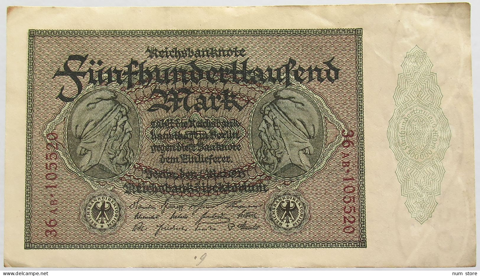 GERMANY 500000 MARK 1923 87F #alb010 0069 - 500.000 Mark