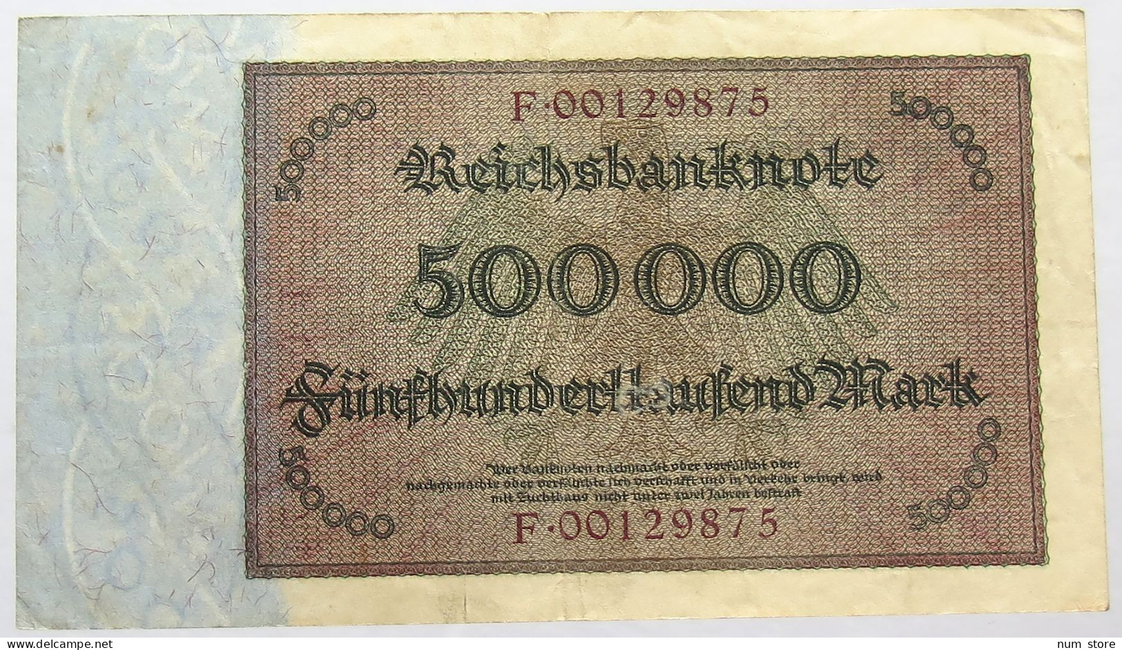 GERMANY 500000 MARK 1923 #alb067 0405 - 500.000 Mark