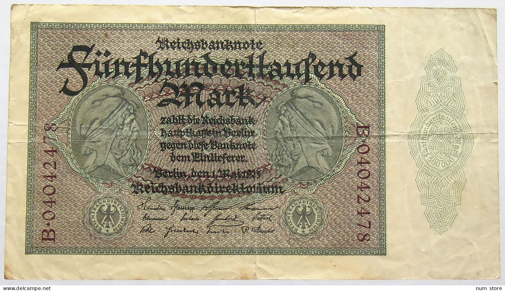 GERMANY 500000 MARK 1923 #alb067 0409 - 500000 Mark