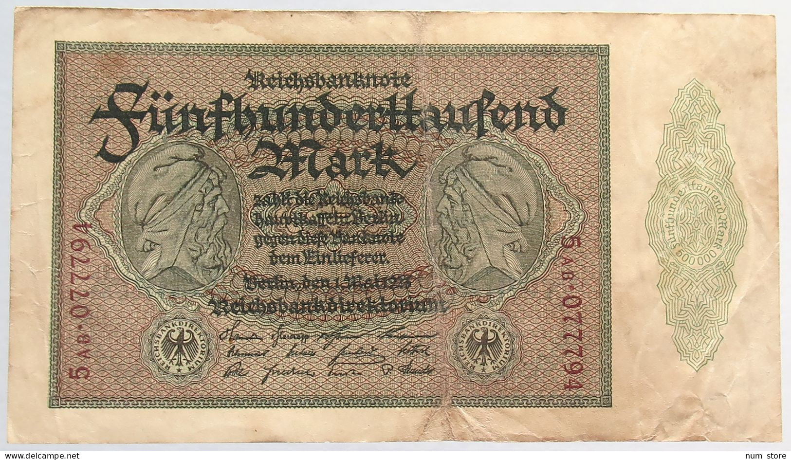 GERMANY 500000 MARK 1923 #alb066 0533 - 500.000 Mark