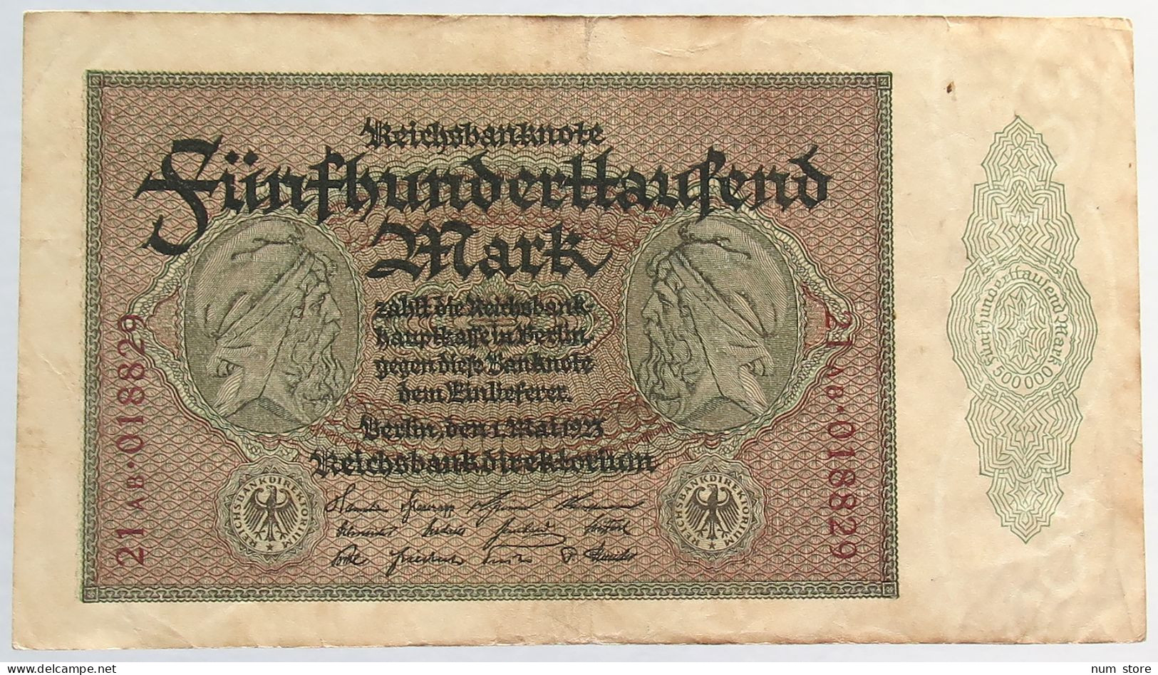 GERMANY 500000 MARK 1923 #alb066 0535 - 500.000 Mark