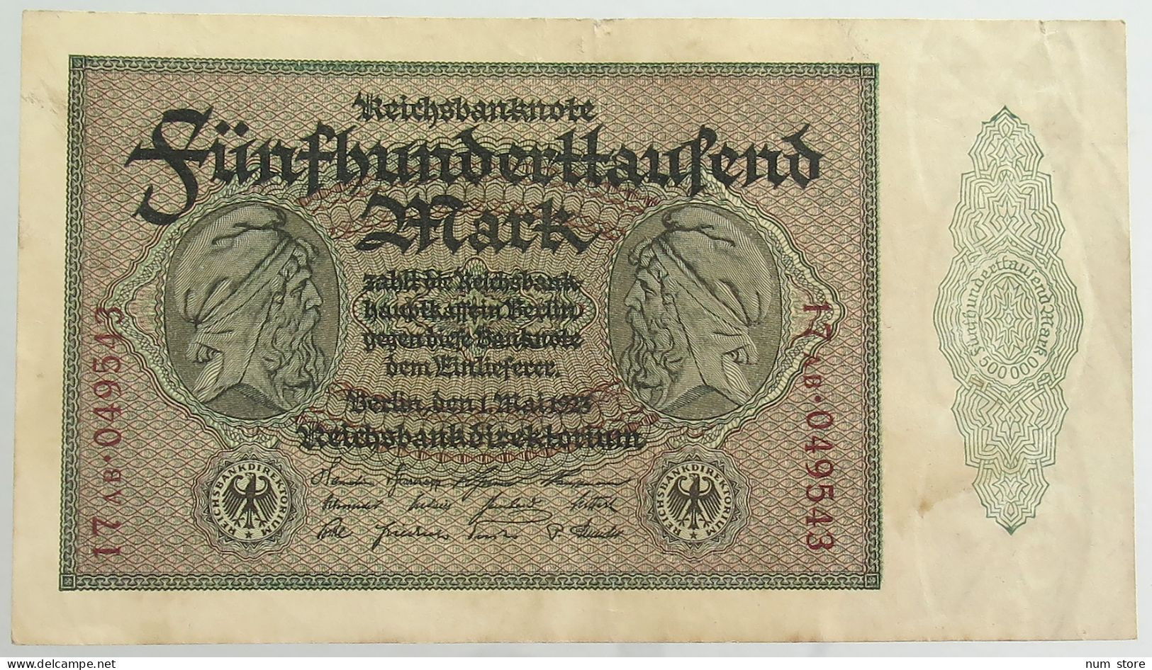 GERMANY 500000 MARK 1923 #alb066 0525 - 500.000 Mark