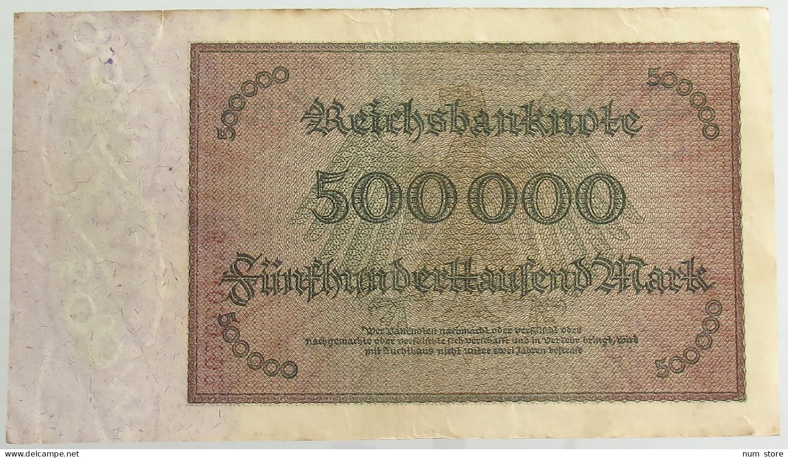 GERMANY 500000 MARK 1923 #alb066 0527 - 500.000 Mark