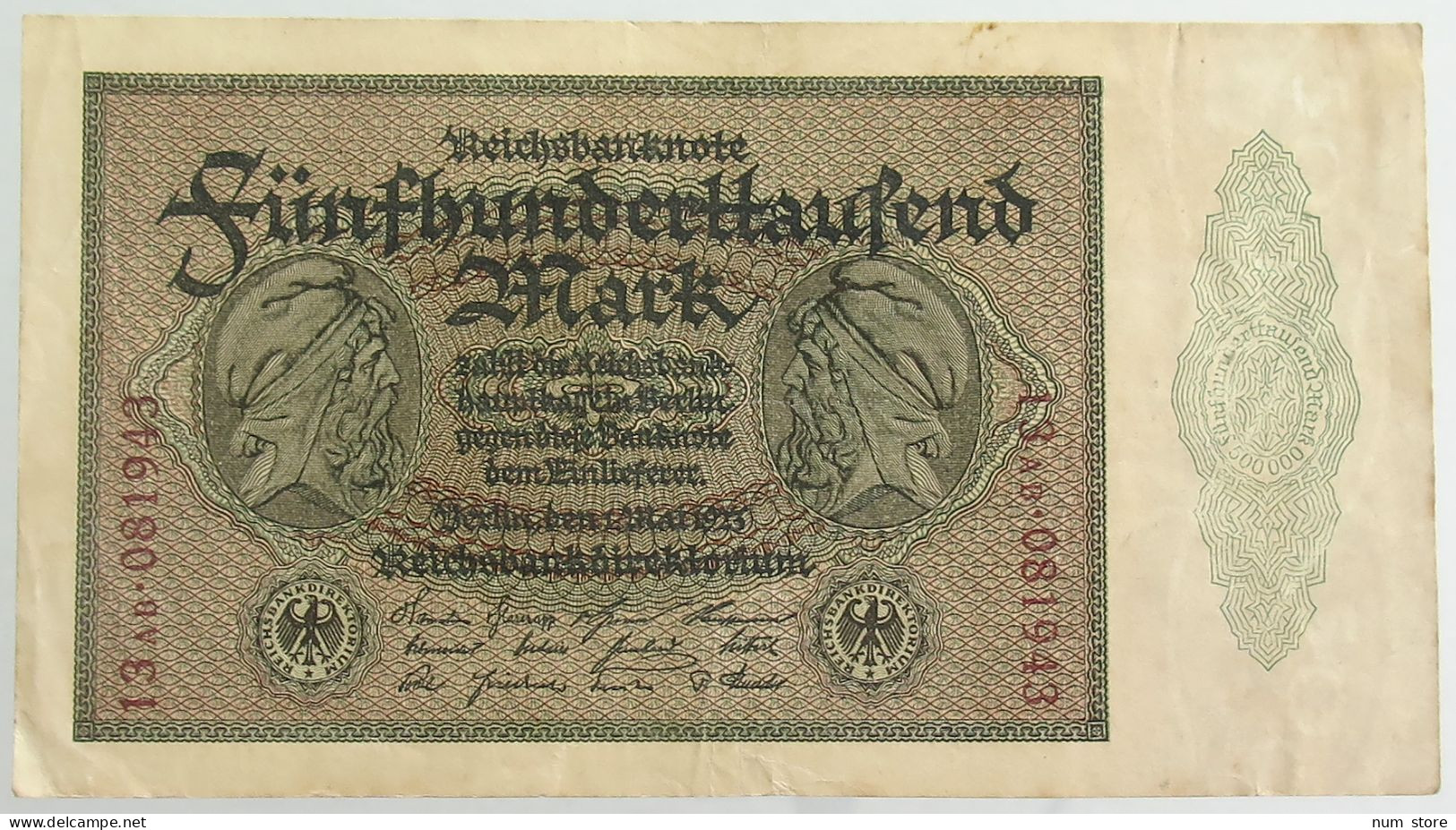 GERMANY 500000 MARK 1923 #alb066 0531 - 500000 Mark