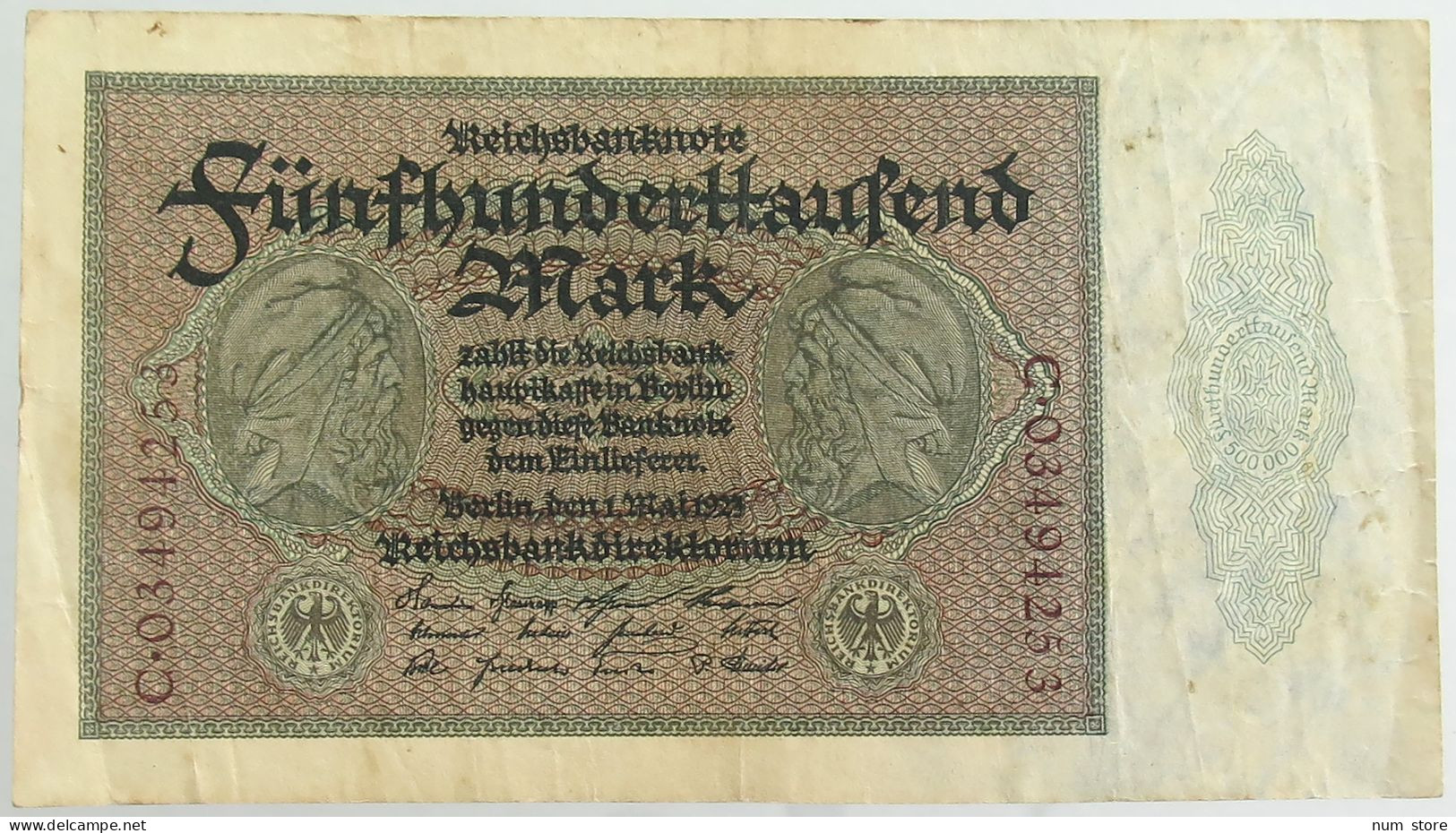 GERMANY 500000 MARK 1923 #alb066 0529 - 500.000 Mark