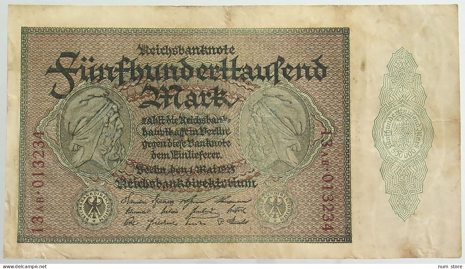 GERMANY 500000 MARK 1923 #alb066 0523 - 500.000 Mark