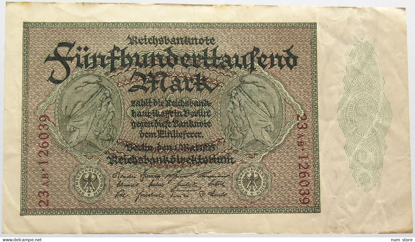 GERMANY 500000 MARK 1923 #alb013 0105 - 500.000 Mark