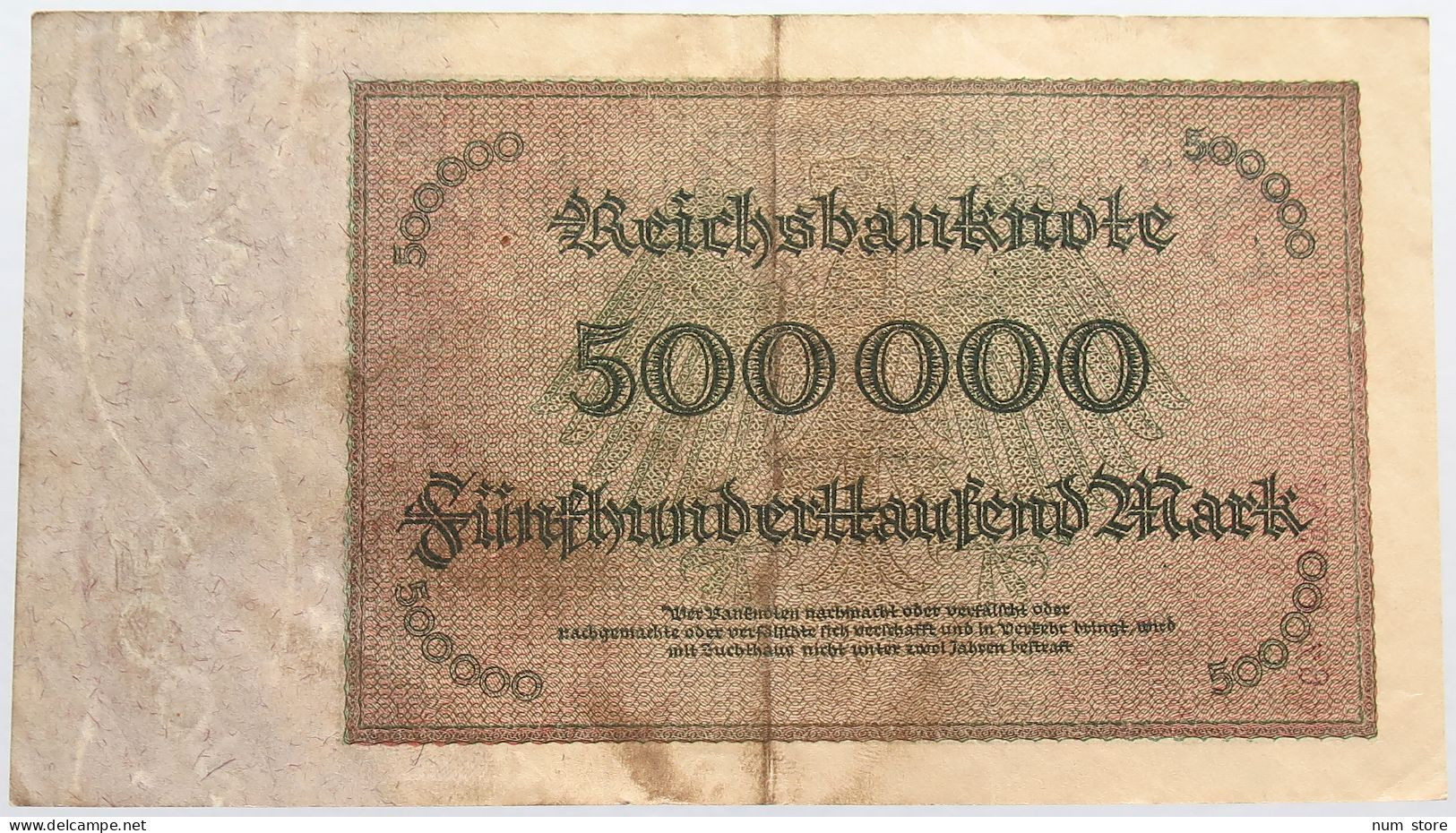 GERMANY 500000 MARK 1923 #alb004 0473 - 500000 Mark