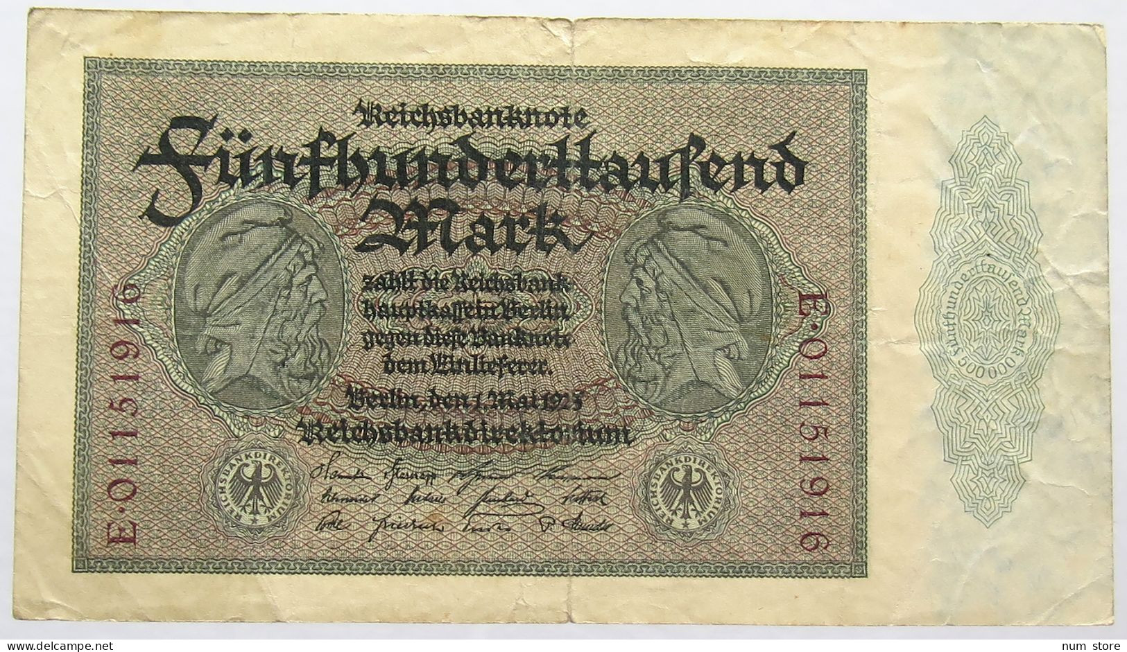 GERMANY 500000 MARK 1923 #alb067 0407 - 500.000 Mark