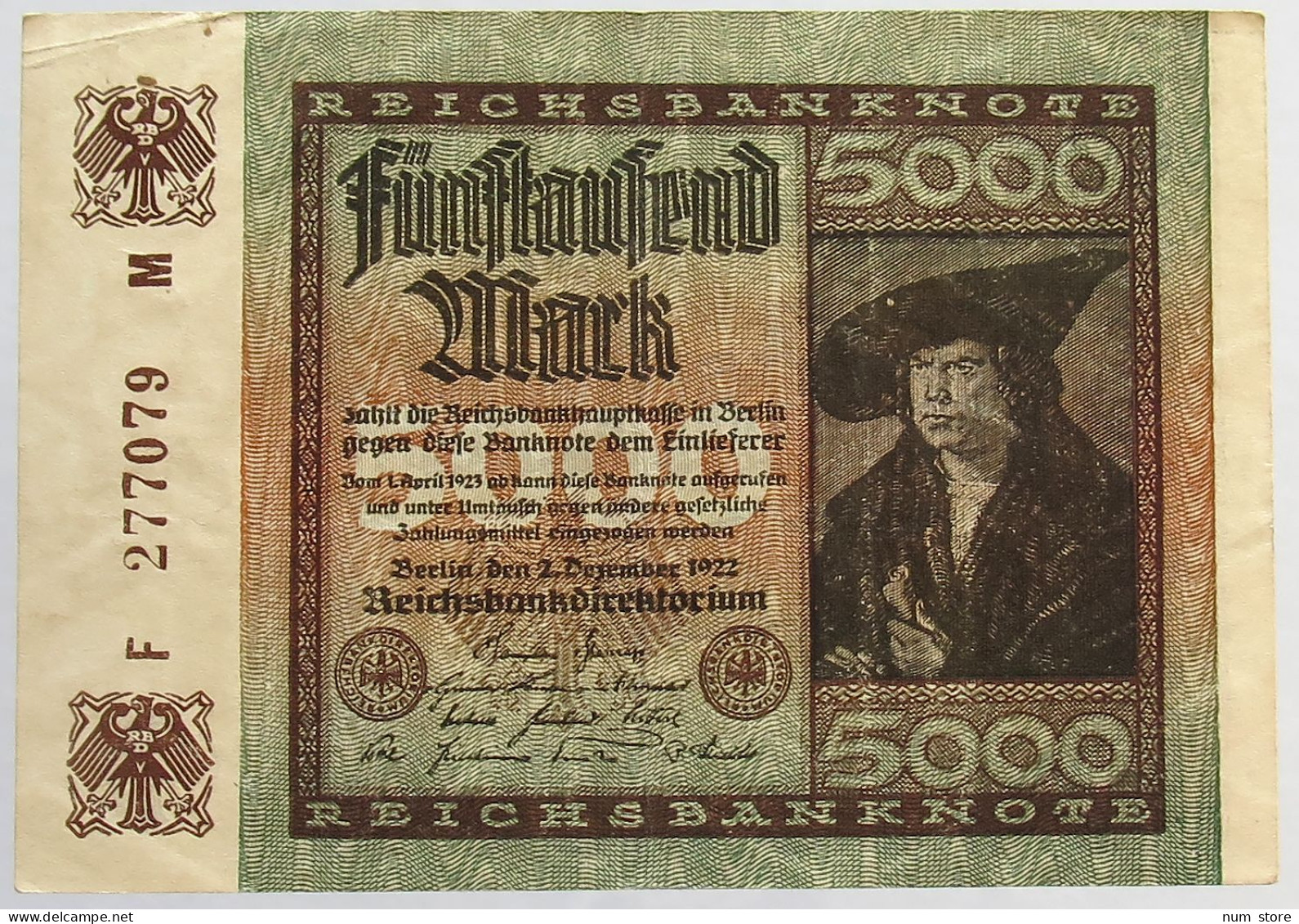 GERMANY 5000 MARK 1922 #alb066 0309 - 5.000 Mark