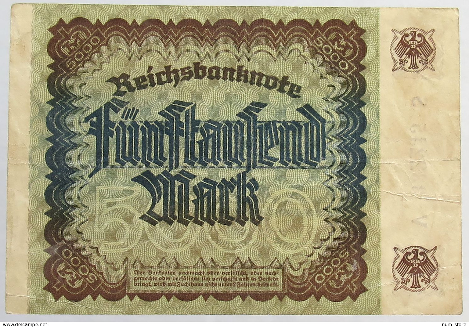 GERMANY 5000 MARK 1922 #alb066 0307 - 5.000 Mark