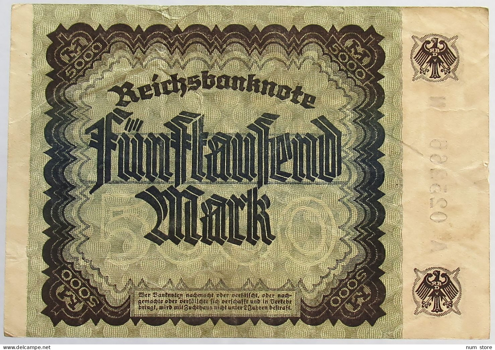 GERMANY 5000 MARK 1922 #alb066 0315 - 5.000 Mark