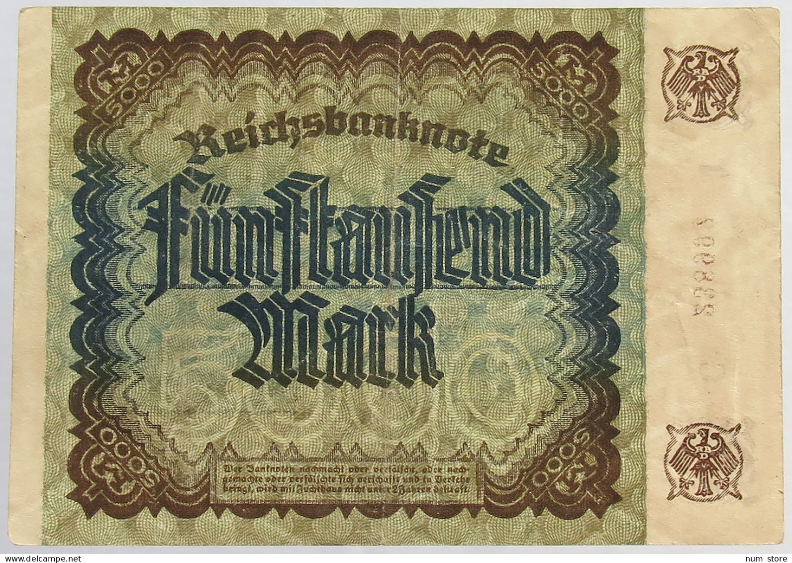 GERMANY 5000 MARK 1922 #alb066 0295 - 5.000 Mark