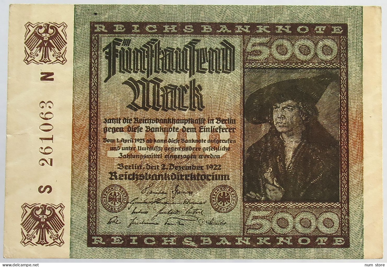 GERMANY 5000 MARK 1922 #alb066 0289 - 5000 Mark