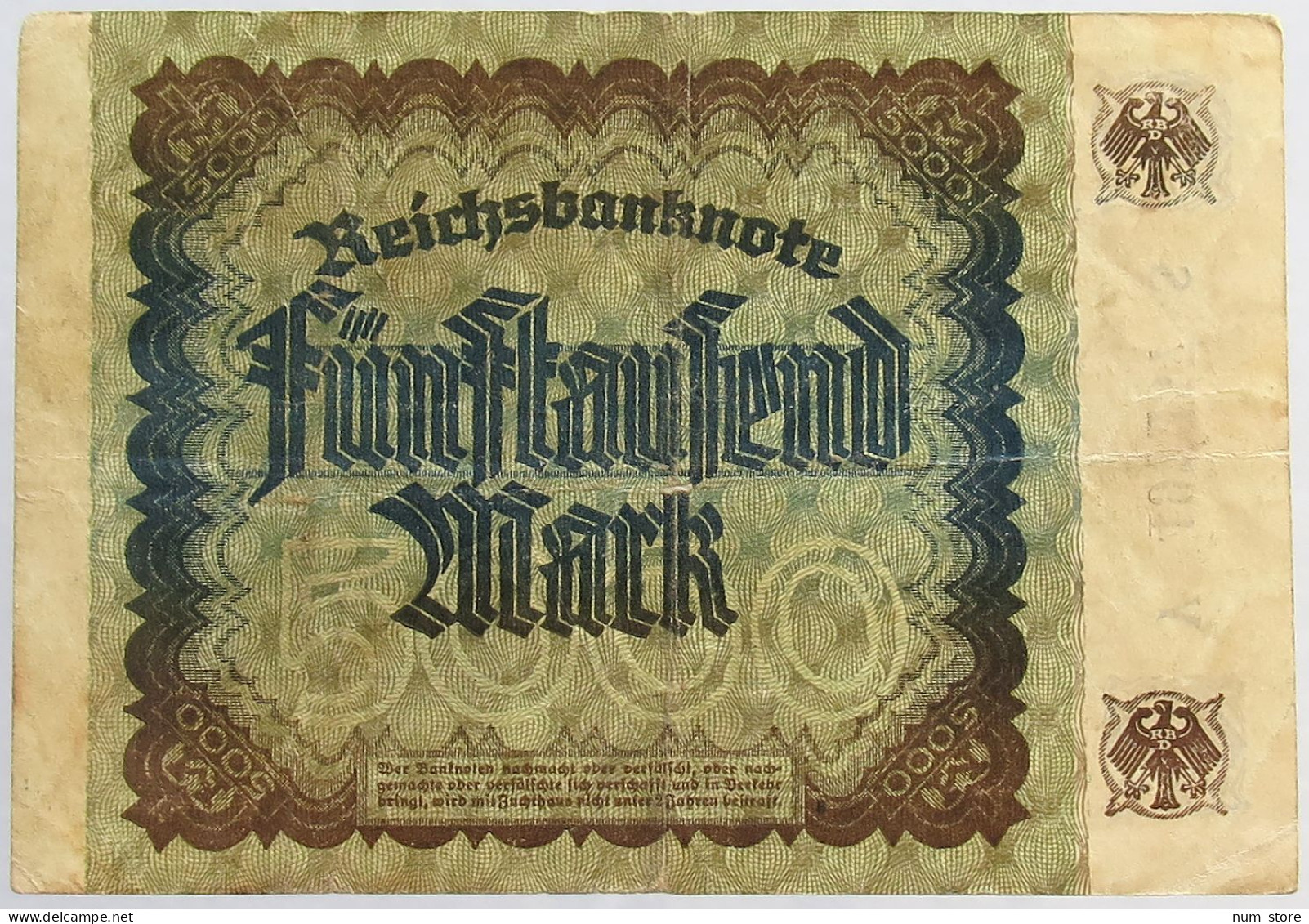 GERMANY 5000 MARK 1922 #alb066 0285 - 5000 Mark