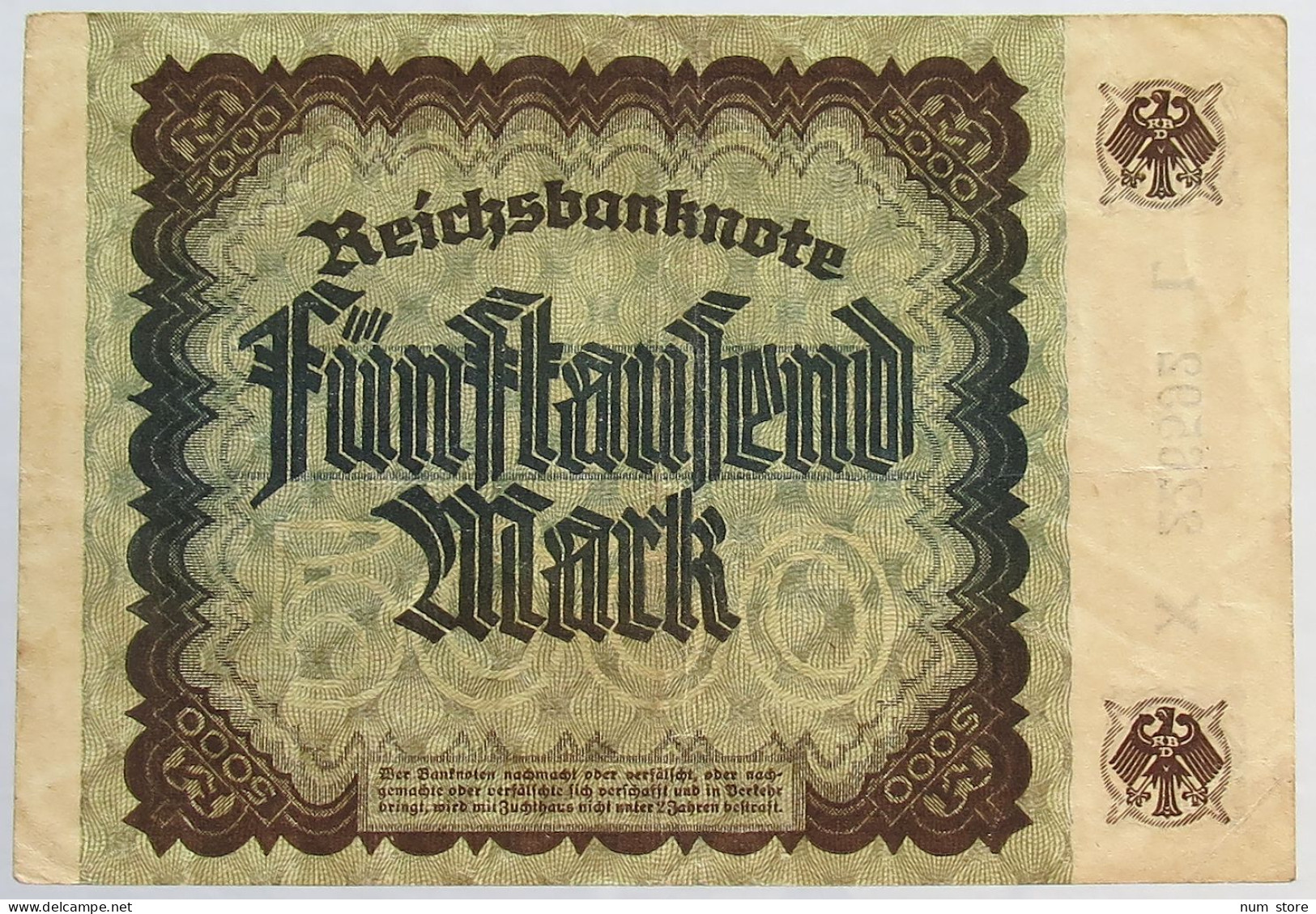 GERMANY 5000 MARK 1922 #alb066 0269 - 5.000 Mark