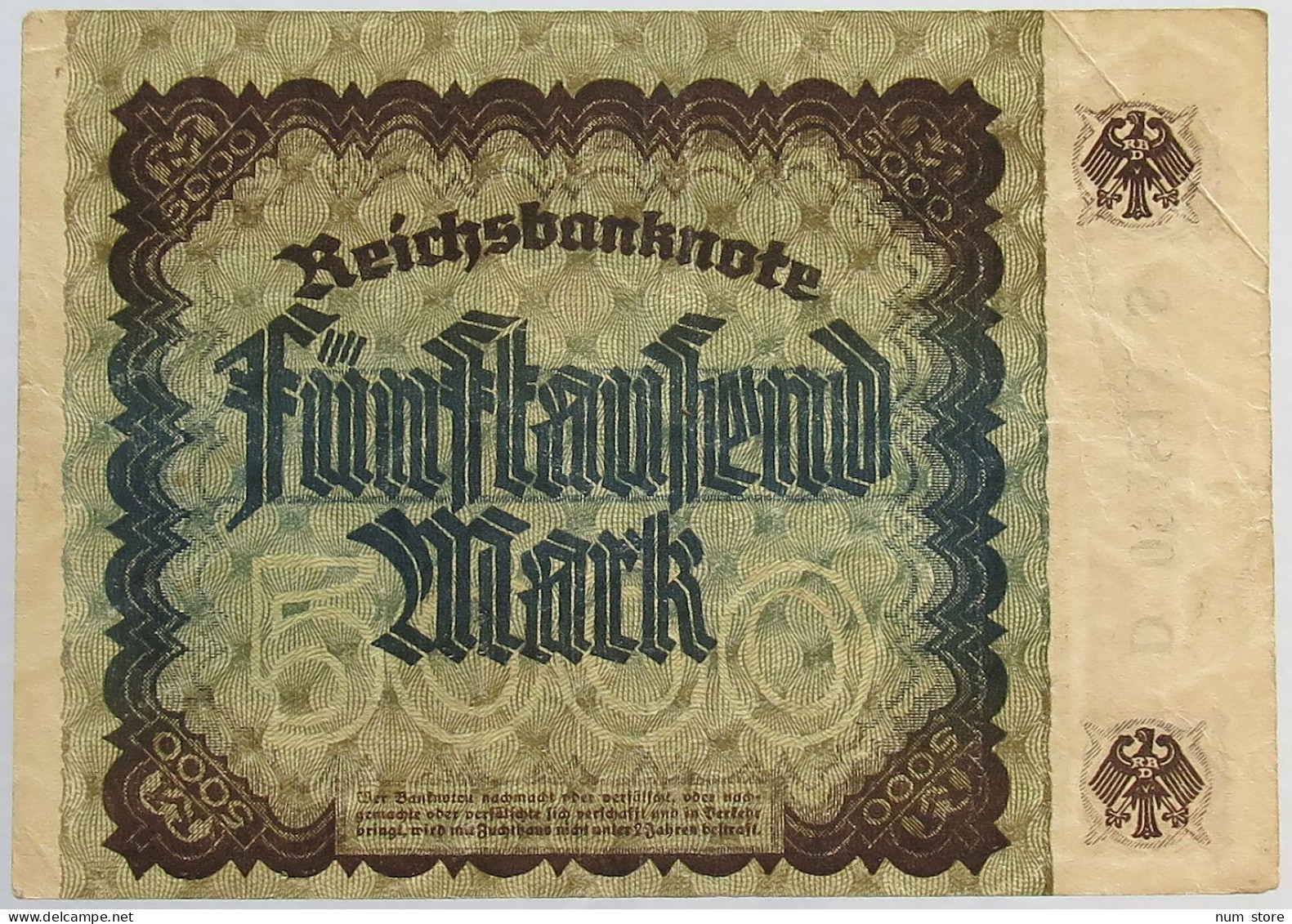 GERMANY 5000 MARK 1922 #alb066 0263 - 5.000 Mark