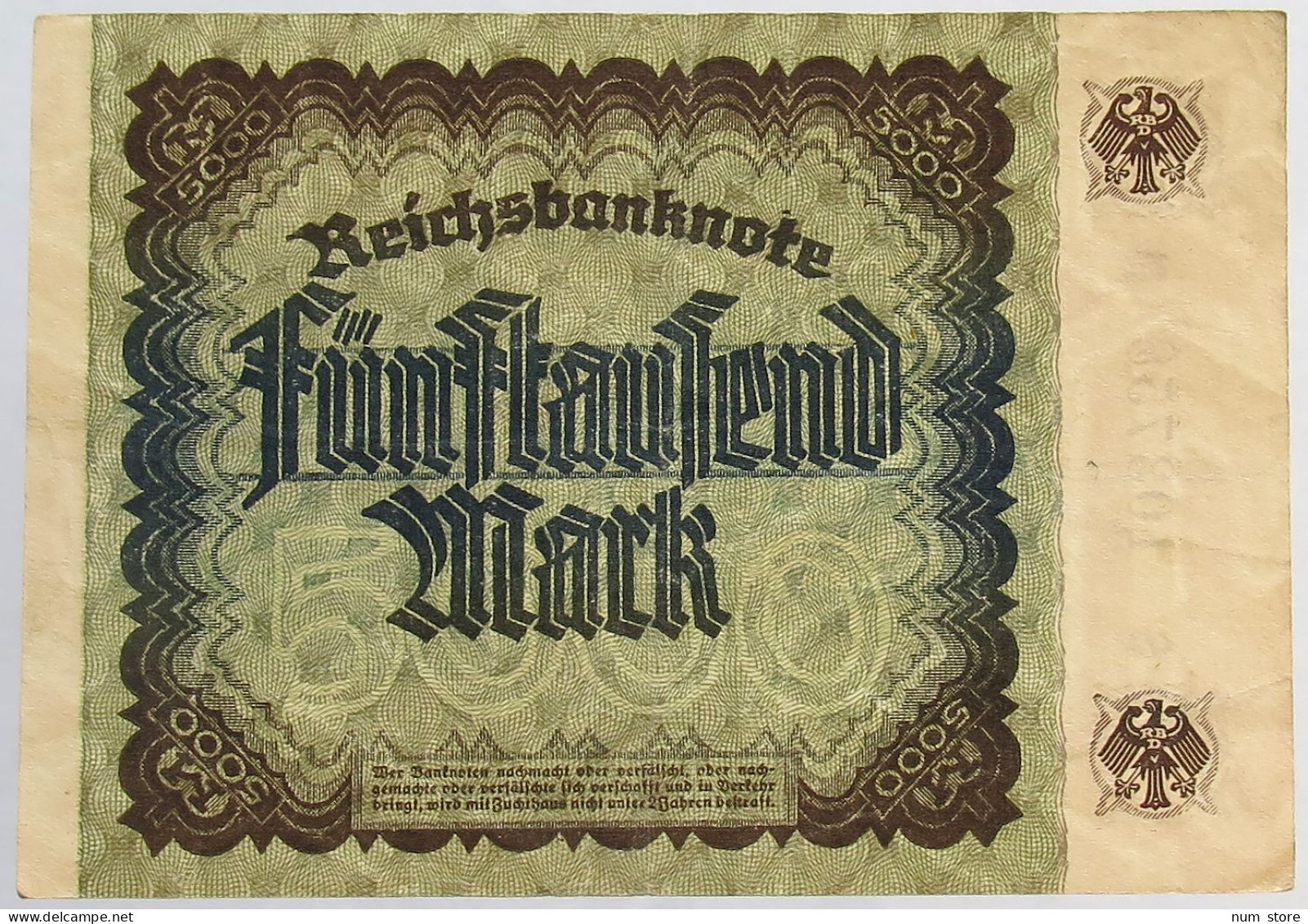 GERMANY 5000 MARK 1922 #alb066 0265 - 5.000 Mark