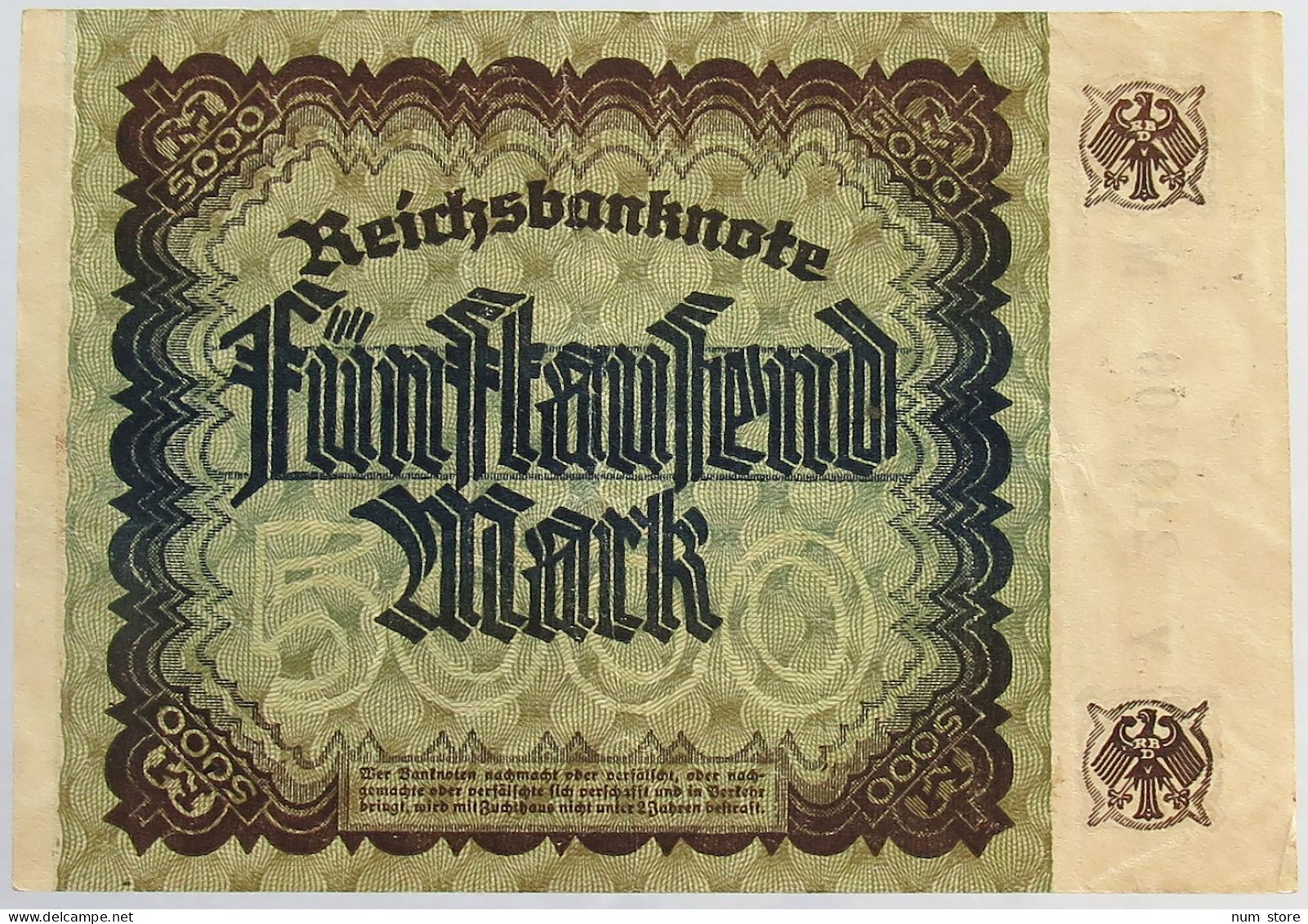 GERMANY 5000 MARK 1922 #alb066 0267 - 5.000 Mark