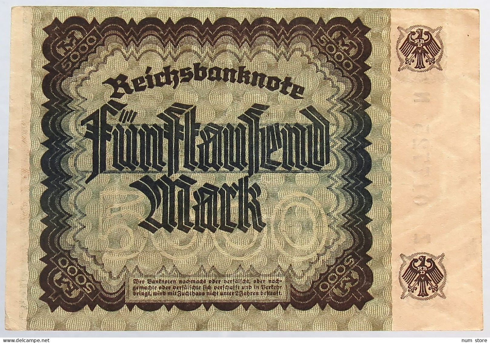 GERMANY 5000 MARK 1922 #alb066 0261 - 5.000 Mark