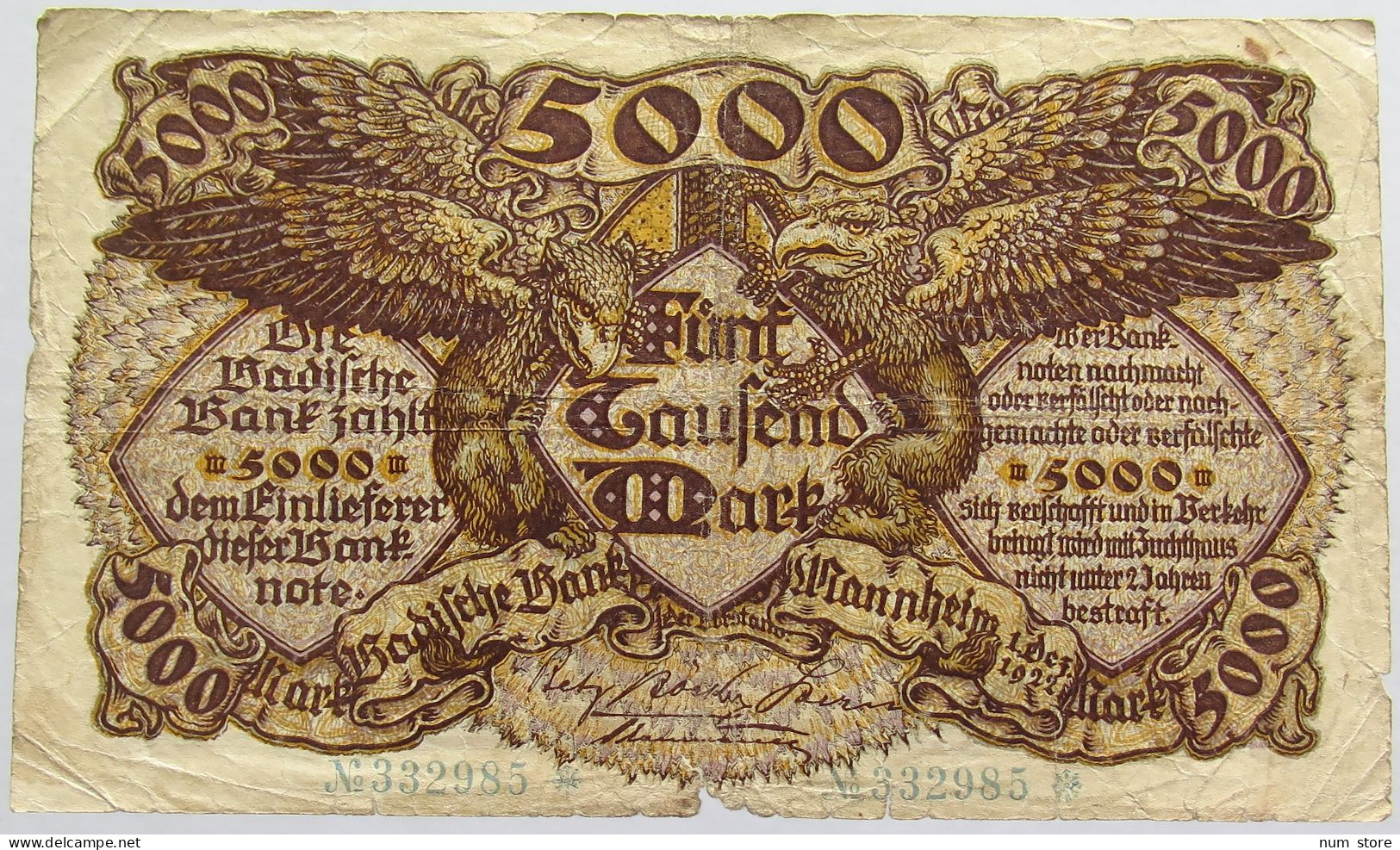 GERMANY 5000 MARK 1922 #alb018 0463 - 5000 Mark