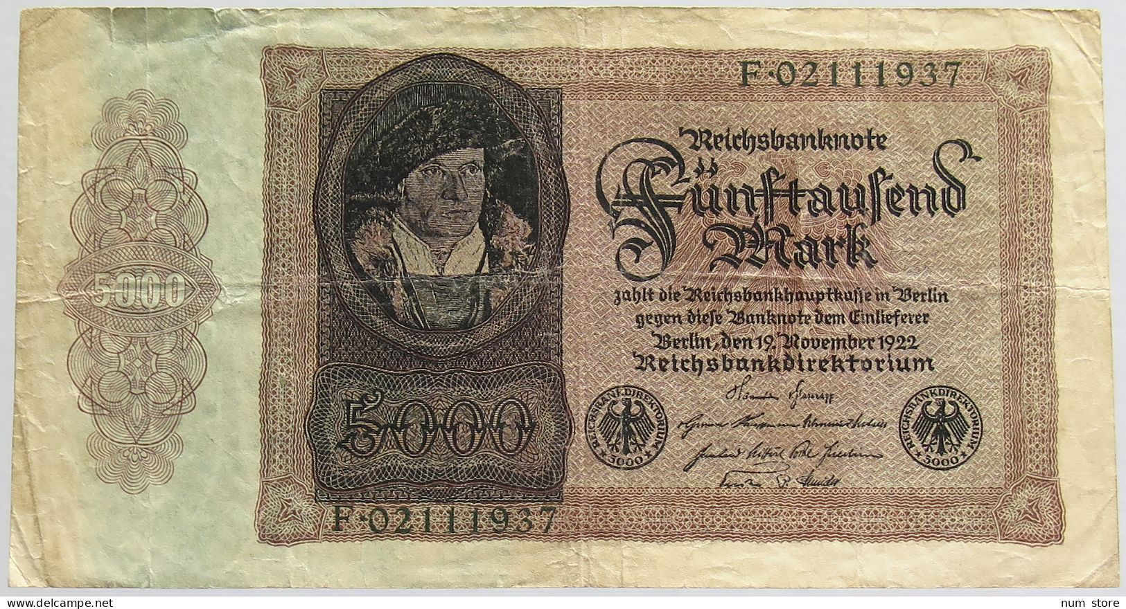 GERMANY 5000 MARK 1922 #alb010 0077 - 5000 Mark