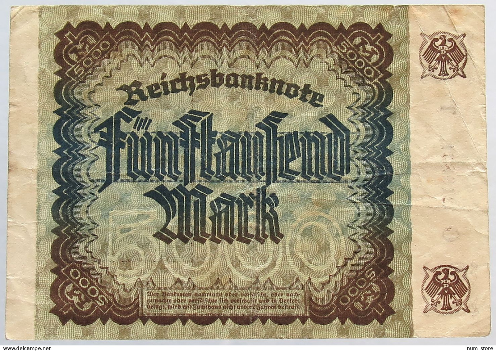 GERMANY 5000 MARK 1922 #alb066 0259 - 5.000 Mark