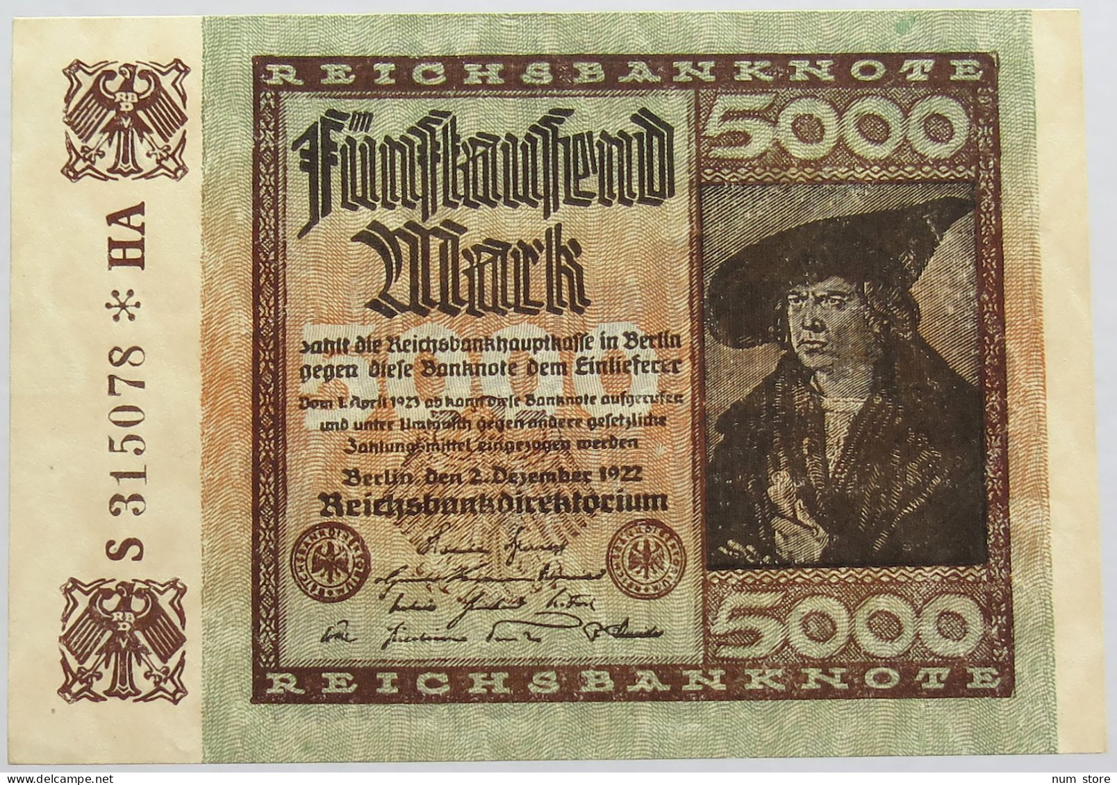 GERMANY 5000 MARK 1922 #alb018 0409 - 5000 Mark