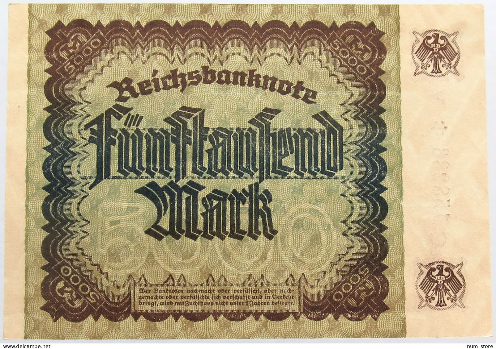 GERMANY 5000 MARK 1922 #alb004 0521 - 5000 Mark