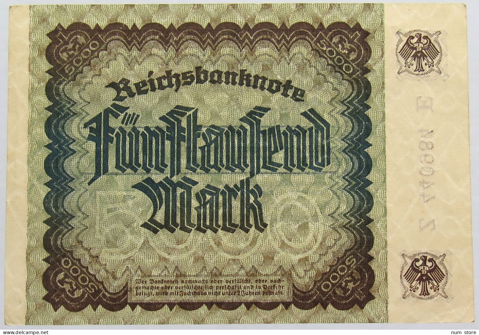 GERMANY 5000 MARK 1922 #alb018 0403 - 5.000 Mark