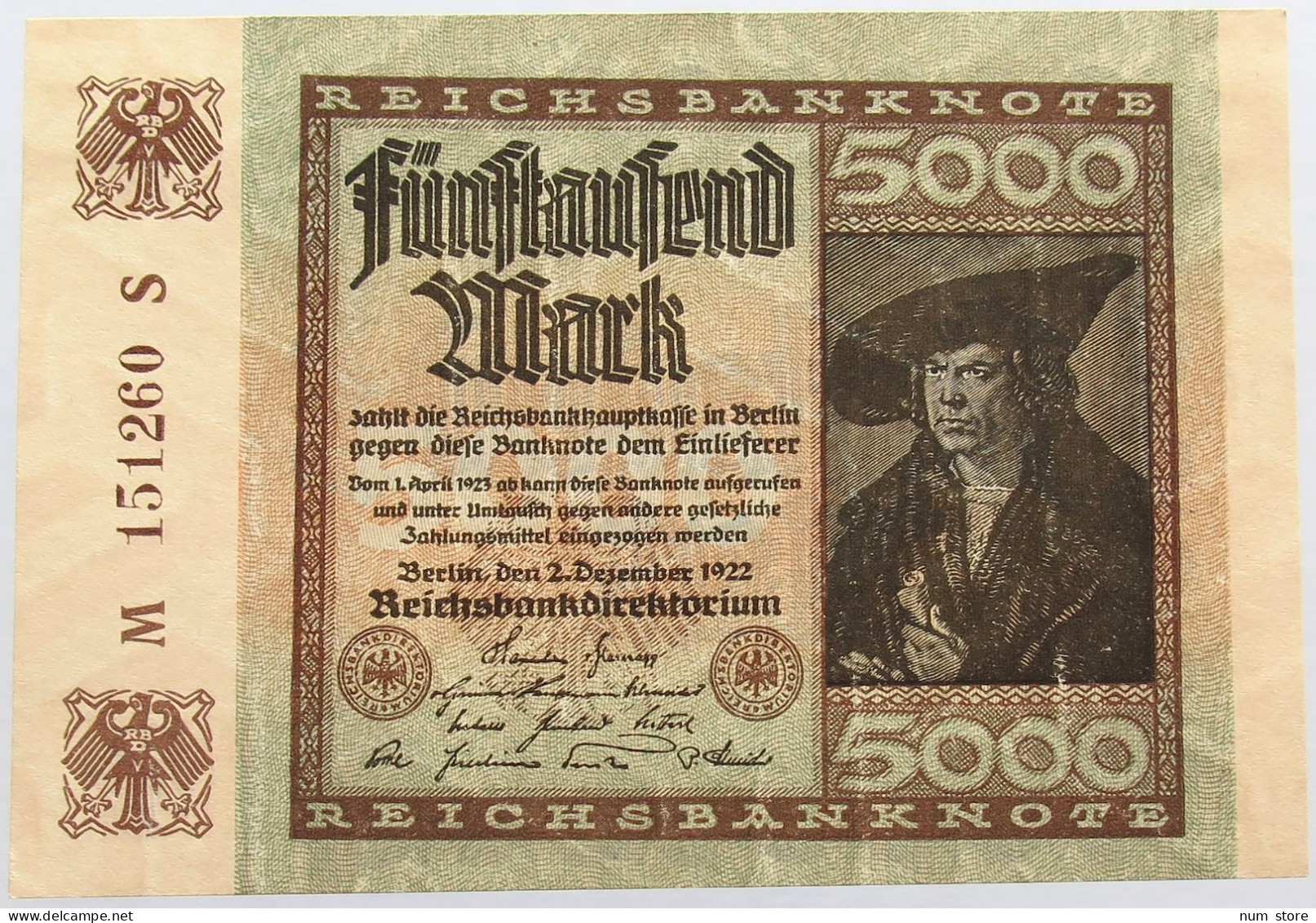GERMANY 5000 MARK 1922 #alb004 0515 - 5.000 Mark