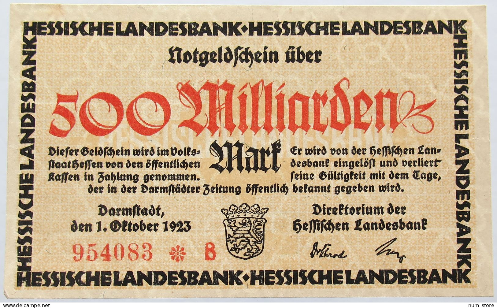 GERMANY 500 MILLIARDEN MARK HESSEN #alb004 0095 - 500 Mrd. Mark