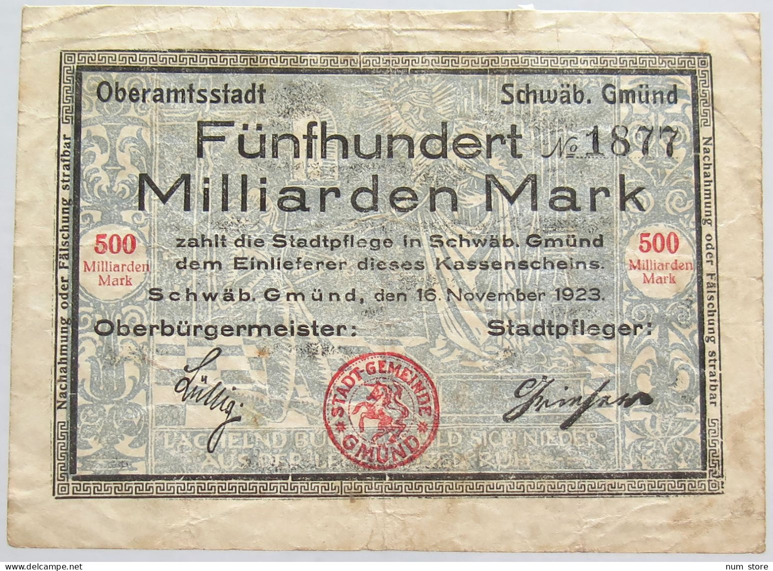 GERMANY 500 MILLIARDEN MARK 1923 #alb002 0317 - 500 Milliarden Mark