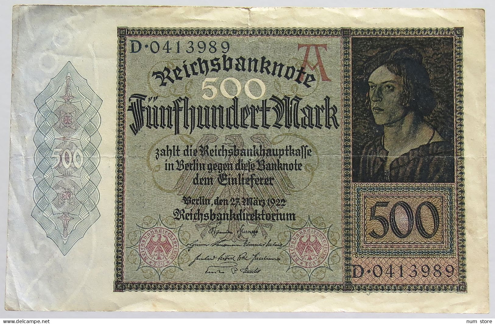 GERMANY 500 MARK 1922 #alb010 0079 - 500 Mark