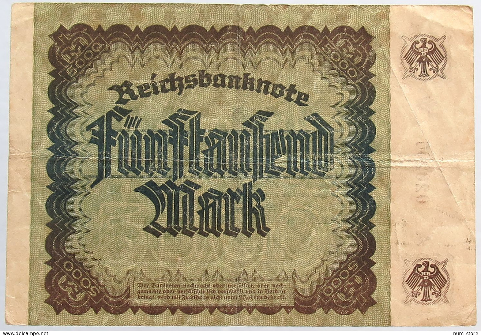 GERMANY 5000 MARK 1922 #alb066 0275 - 5.000 Mark