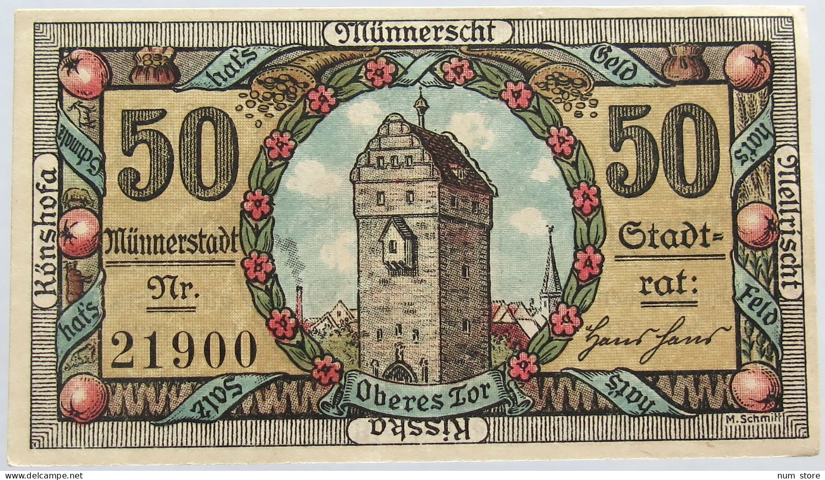 GERMANY 50 PFENNIG MUNNERSTADT 1921 #alb003 0701 - Other & Unclassified