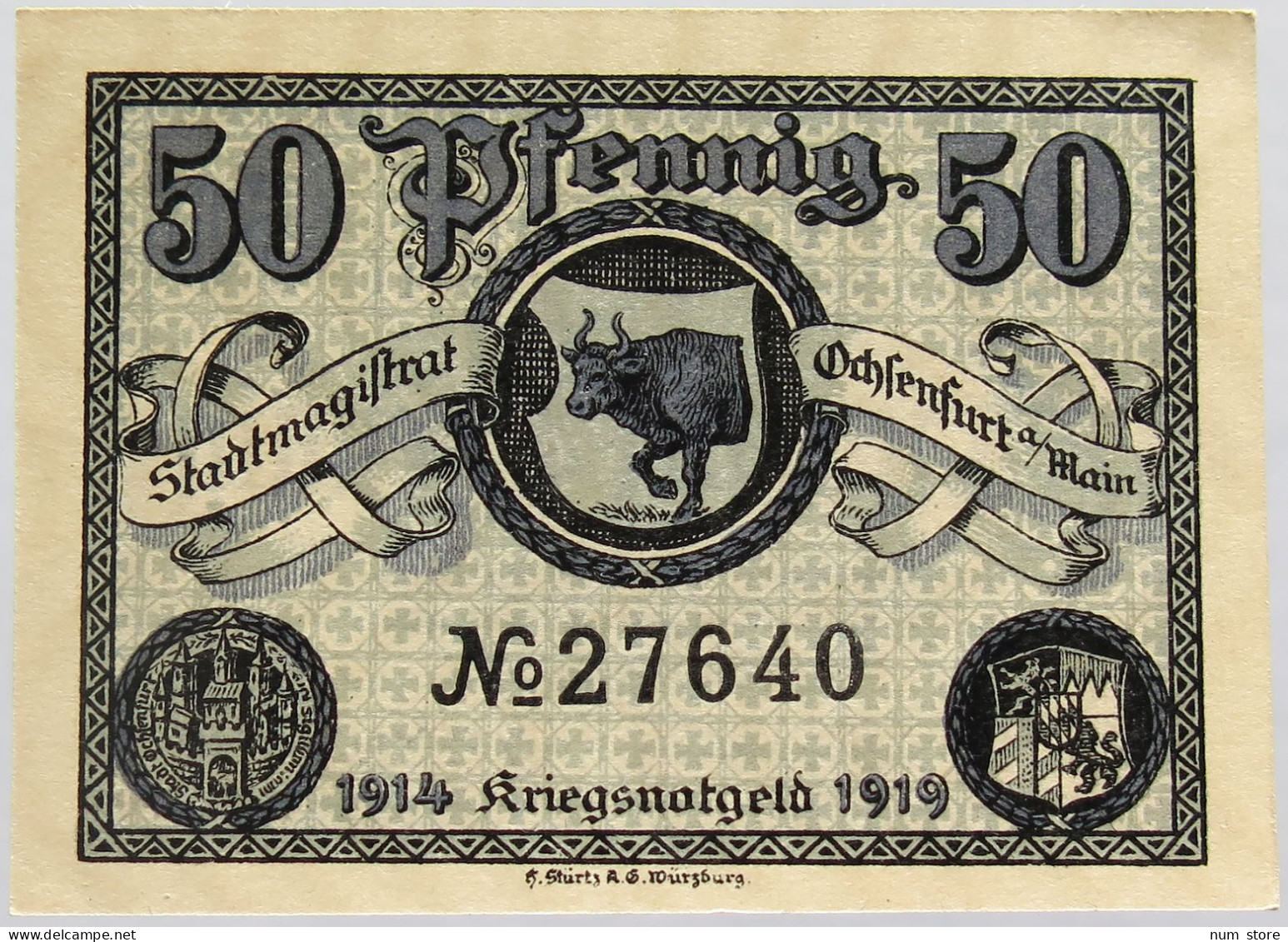 GERMANY 50 PFENNIG OCHSENFURT 1919 #alb003 0305 - Other & Unclassified
