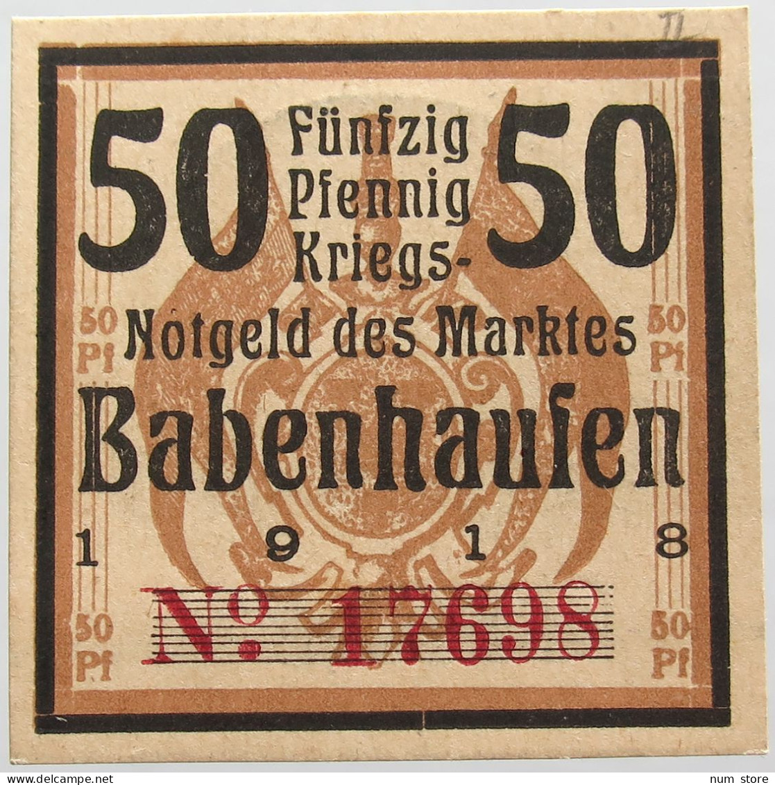 GERMANY 50 PFENNIG BABENHAUSEN 1918 #alb003 0511 - Andere & Zonder Classificatie