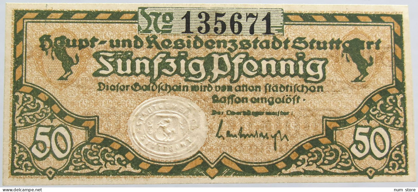 GERMANY 50 PFENNIG 1921 STUTTGART #alb002 0455 - Andere & Zonder Classificatie