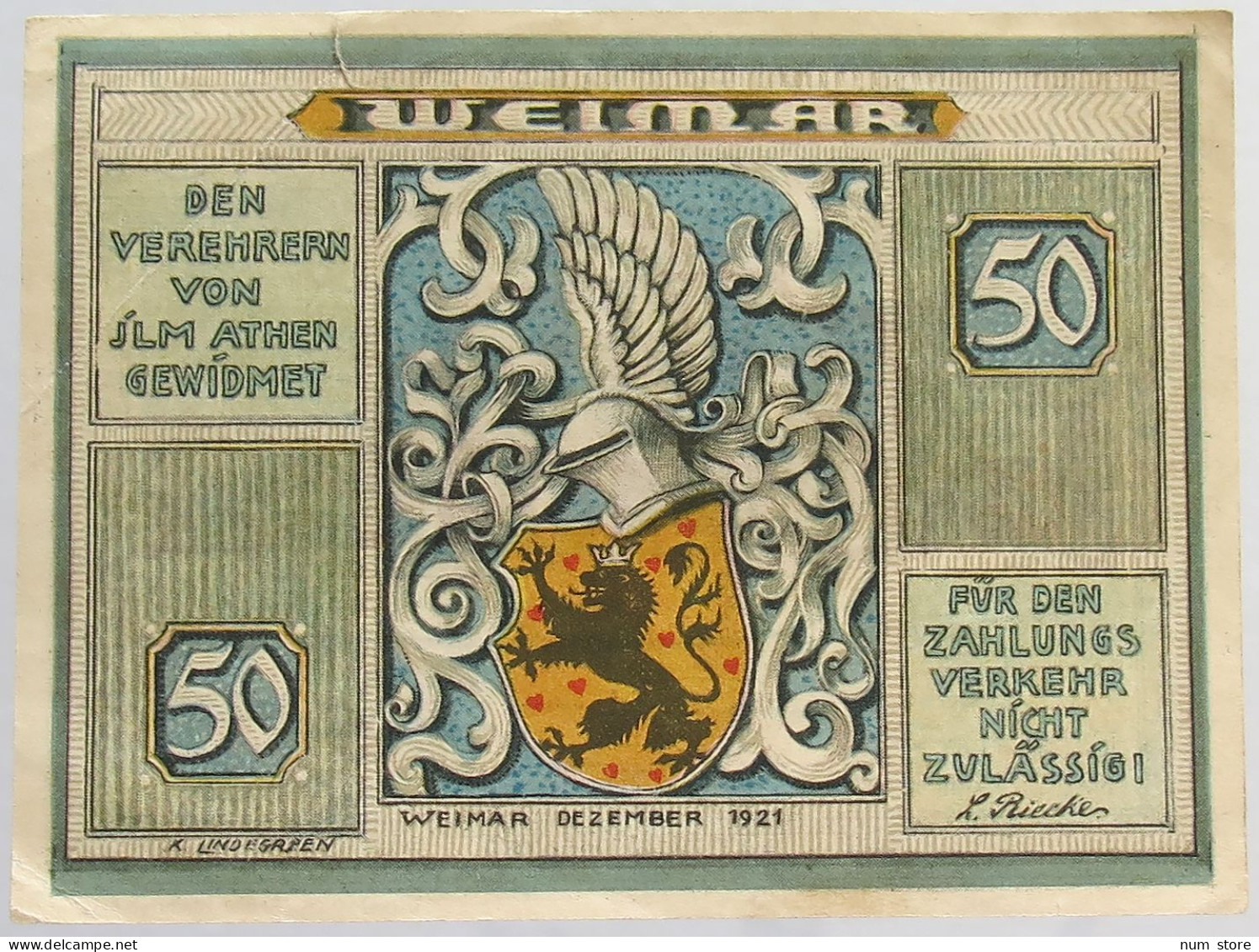 GERMANY 50 PFENNIG 1921 WEIMAR #alb068 0147 - Andere & Zonder Classificatie