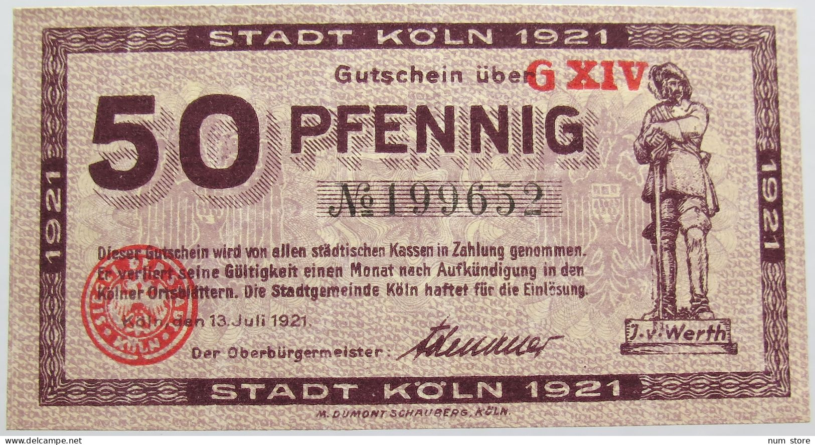 GERMANY 50 PFENNIG 1921 KOLN #alb004 0605 - Sonstige & Ohne Zuordnung