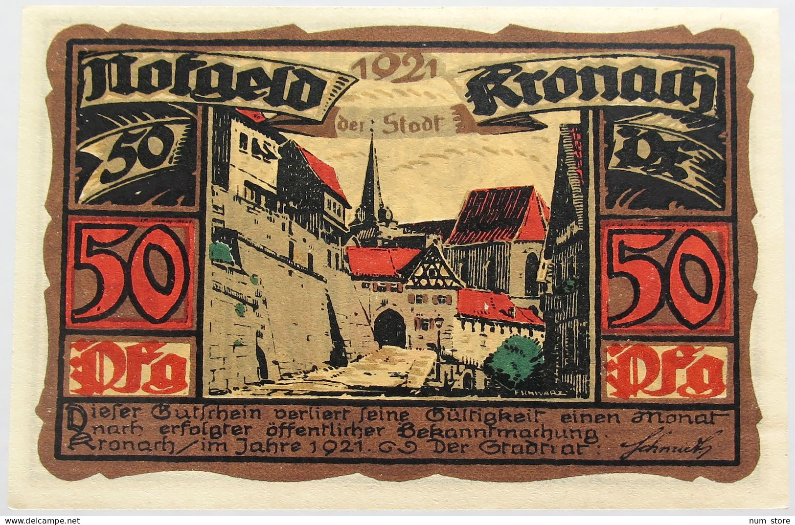 GERMANY 50 PFENNIG 1921 KRONACH #alb003 0349 - Sonstige & Ohne Zuordnung