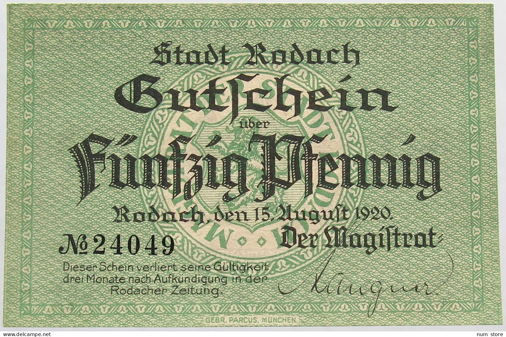 GERMANY 50 PFENNIG 1920 RODACH #alb003 0273 - Altri & Non Classificati