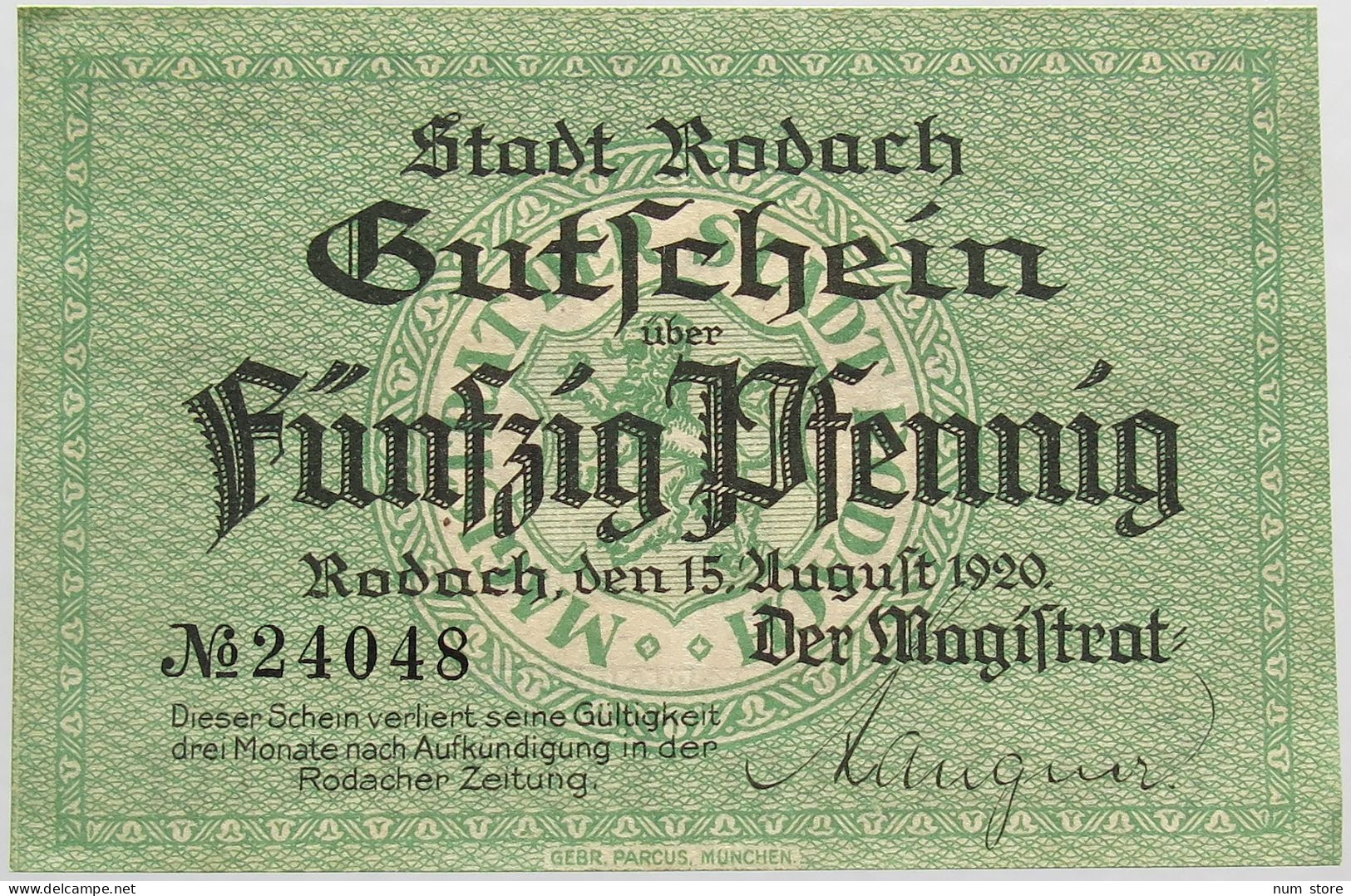 GERMANY 50 PFENNIG 1920 RODACH #alb003 0271 - Altri & Non Classificati