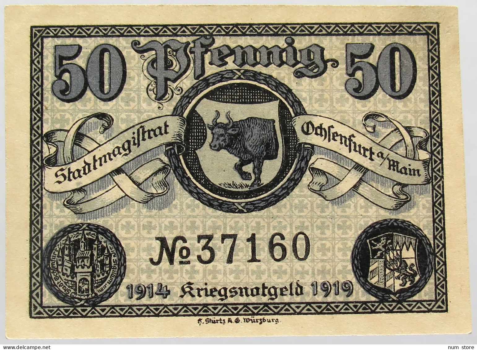 GERMANY 50 PFENNIG 1919 OCHENFURT #alb015 0269 - Autres & Non Classés