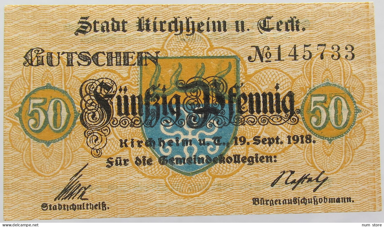 GERMANY 50 PFENNIG 1918 KIRCHHEIM #alb002 0195 - Sonstige & Ohne Zuordnung