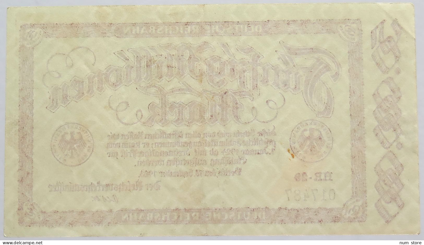 GERMANY 50 MILLIONEN MARK 1923 REICHSBAHN #alb010 0033 - 50 Mio. Mark