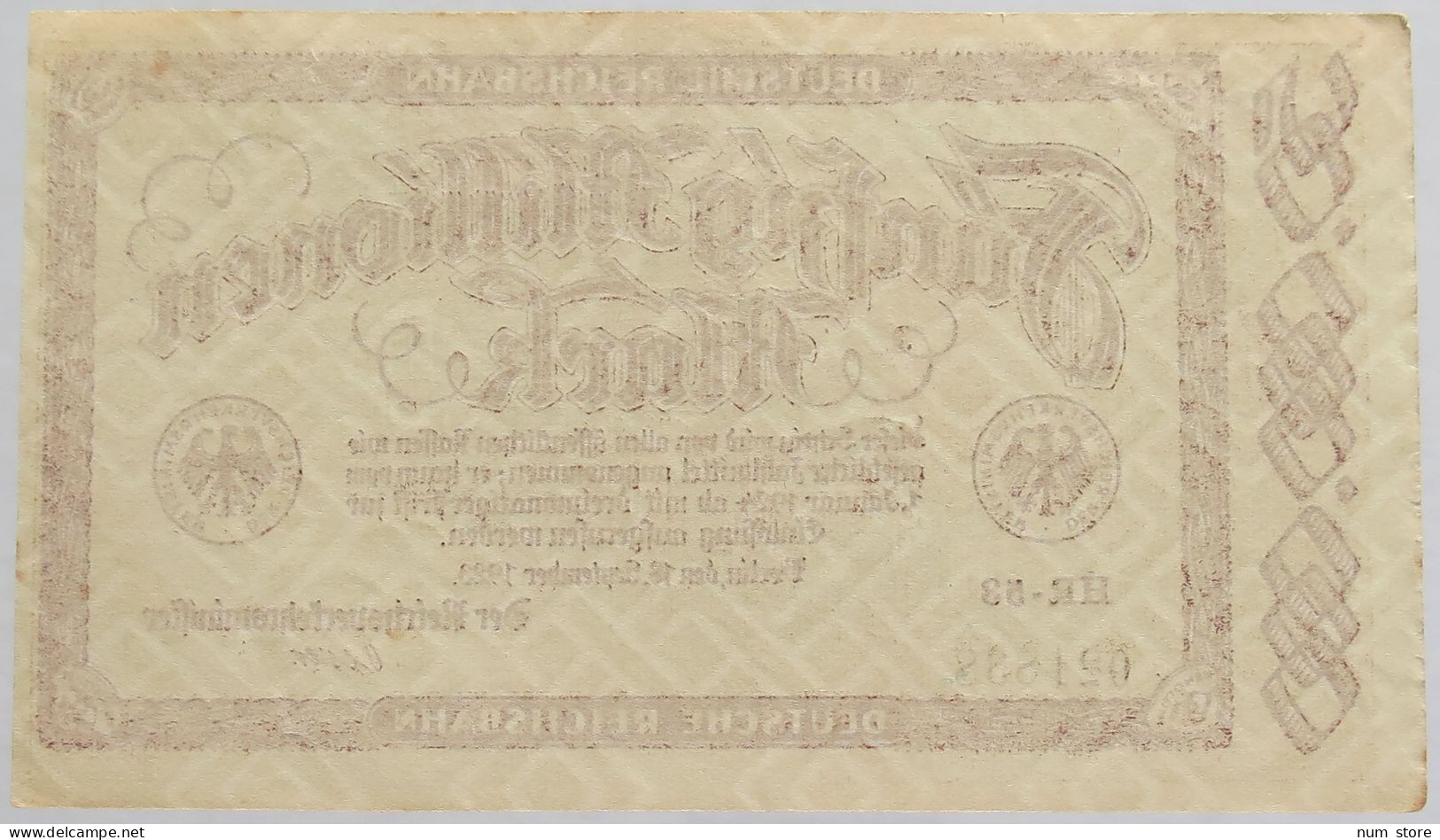 GERMANY 50 MILLIONEN MARK 1923 REICHSBAHN #alb012 0073 - 50 Miljoen Mark