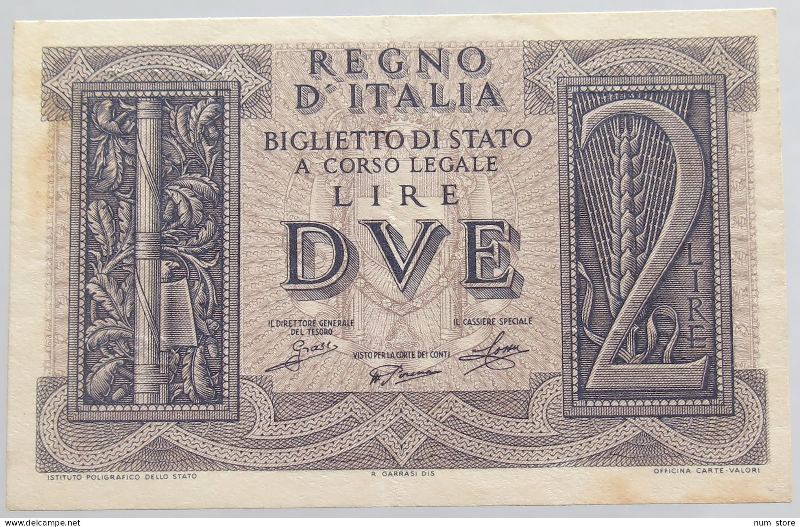 ITALY 2 LIRE 1939 #alb012 0029 - Altri & Non Classificati